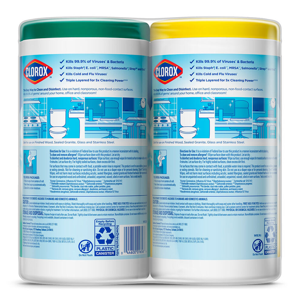 Toallitas Desinfectantes Fresh & Lemon Clorox 2/75 pz image number 1