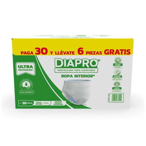 Ropa Interior Diapro Talla Grande 30+6 Pzas