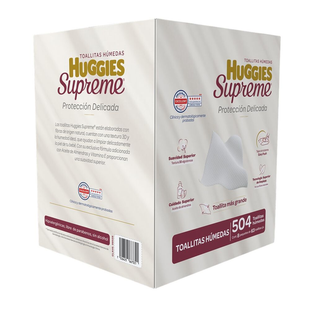 Toallitas H&uacute;medas Huggies Supreme 8/63 Pzas image number 1