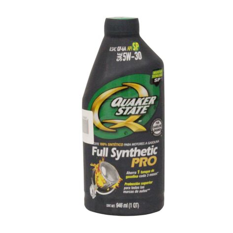 Aceite Quaker State Sint&eacute;tico 5W30 para Motor Gasolina M&aacute;xima Protecci&oacute;n y Ahorro de Combustible 946ml