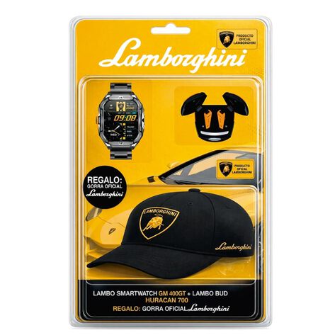 Combo  Aud&iacute;fonos + Smartwatch + Gorra Lamborghini