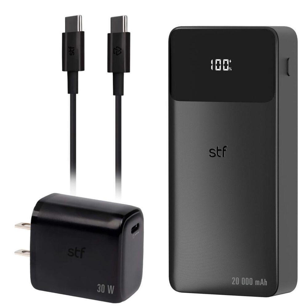 Combo Cargador Gan 30W Tipo C + Bateria Recargable 20,000MAH/22W STF image number 1