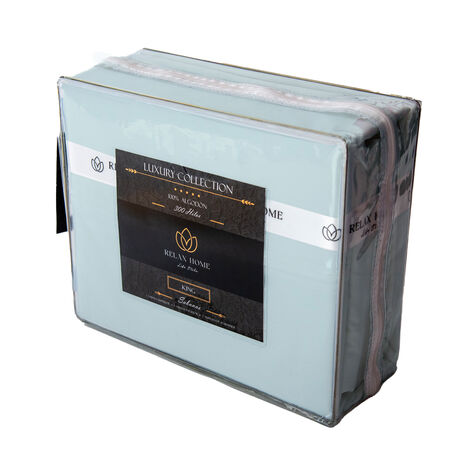 S&aacute;banas Queen 300H azul Algod&oacute;n Egipcio Relax Home