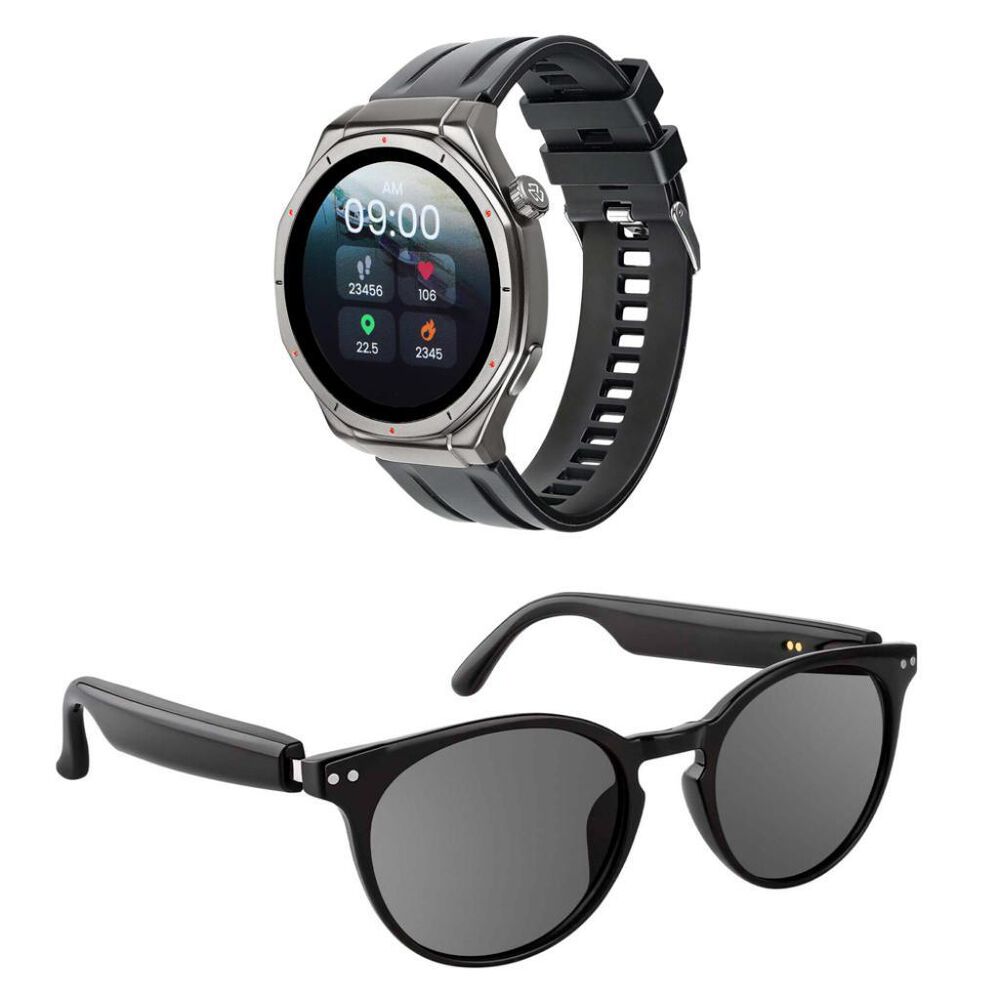 Combo Audio Glasess Lennz Essence + Reloj Inteligente Kronos Odyssey STF Negro image number 1