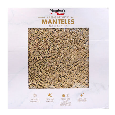 Set Manteles Dorados 8 Pzas Member&acute;s Choice