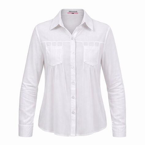 Blusa con Manga Cuello V Blanco Talla CH American College