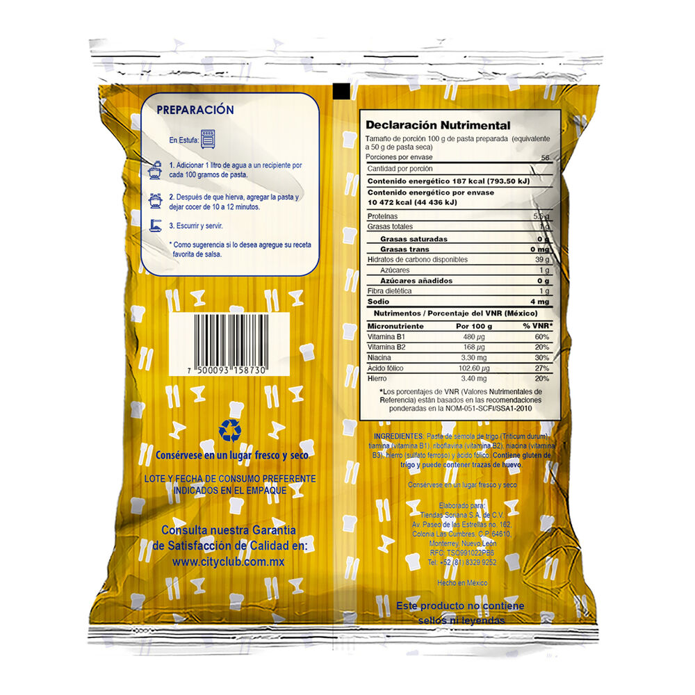 Pasta Spaghetti Men&uacute; Solutions 2.8 Kg image number 1