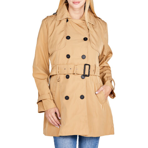 Gabardina con botones Caf&eacute; talla G Ann Miller