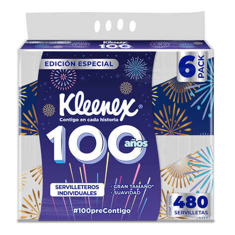 Servilleta Edici&oacute;n Especial 100 a&ntilde;os Kleenex 6/80 pzas