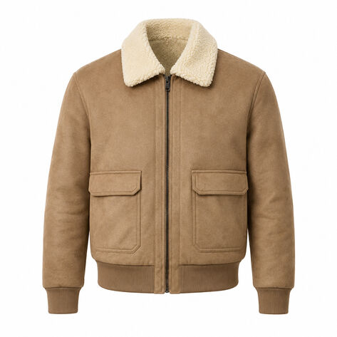 Chamarra de Borrega Dama Beige talla M American College