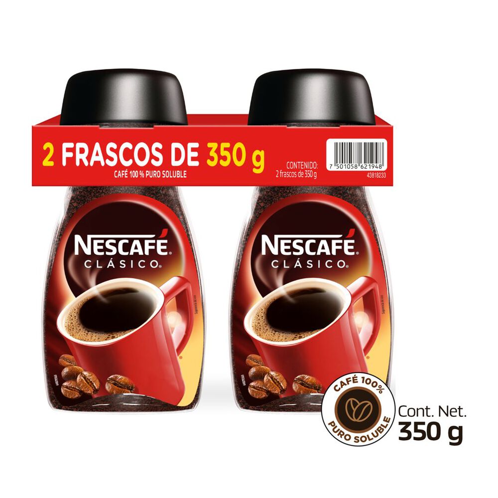 Café Soluble Clasico Nescafé 2 / 350 g image number 1