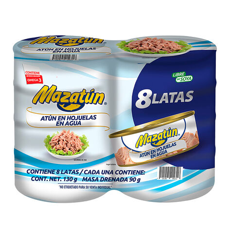 At&uacute;n en Agua Mazat&uacute;n 8/130 g