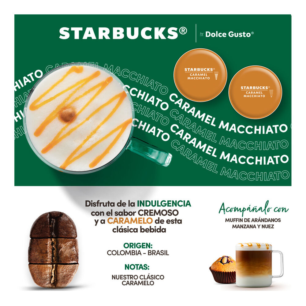 Caf&eacute; en C&aacute;psula Starbucks by Nescaf&eacute; Dolce Gusto Caramel Macchiato 12 C&aacute;psulas image number 8