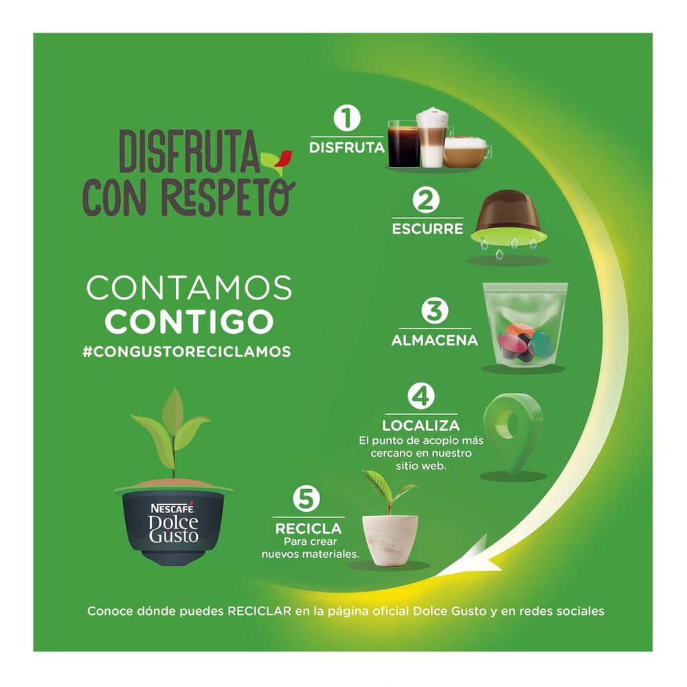 C&aacute;psulas Caf&eacute; con Leche Nescaf&eacute; Dolce Gusto 48 Piezas image number 3