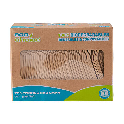 Tenedor Biodegradable Gde Carcal 300 pzas