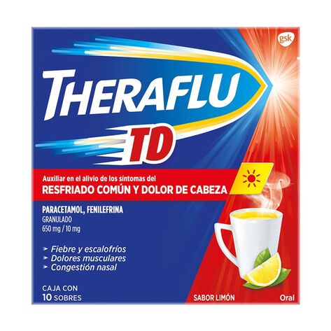 Theraflu Ext-Td Rojo Econopack Pvocon 10