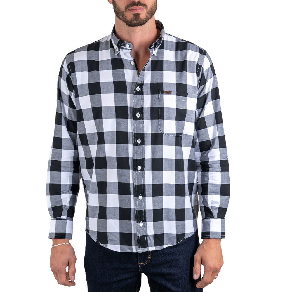 Camisa de Franela Manga Larga Cuadros Negro M Lee image number 2