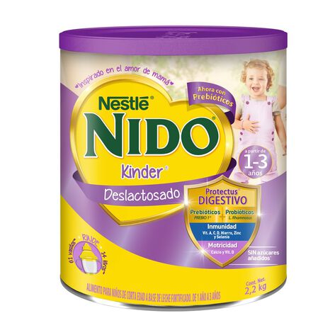 Leche en Polvo Deslactosada Nido K&iacute;nder 2.2 Kg