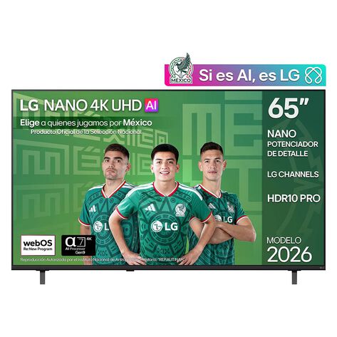 Pantalla LG 65 Pulgadas 4K UHD NANO AI Smart TV NU850