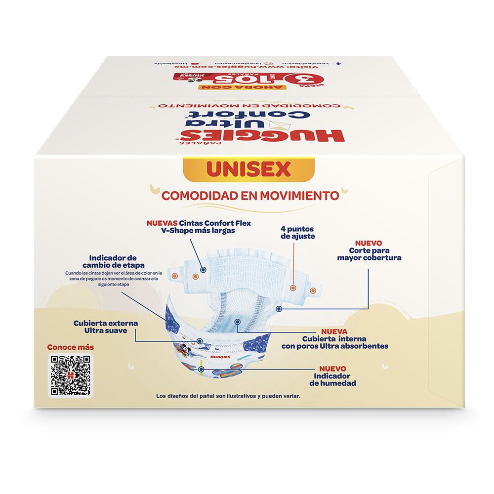 Pa&ntilde;al Etapa 3 Unisex Huggies Ultra Confort 105pzas image number 1