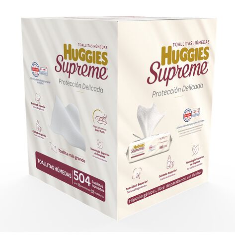 Toallitas H&uacute;medas Huggies Supreme 8/63 Pzas