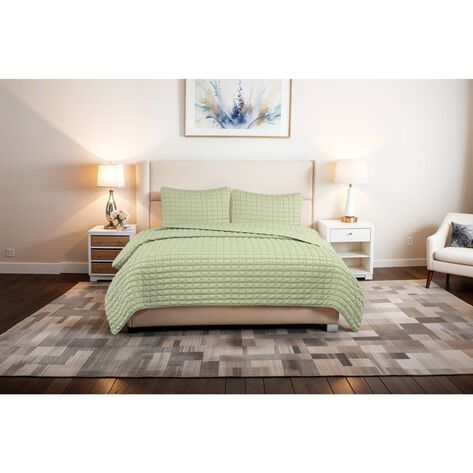 Quilt Cuadros King Verde Member&acute;s Choice