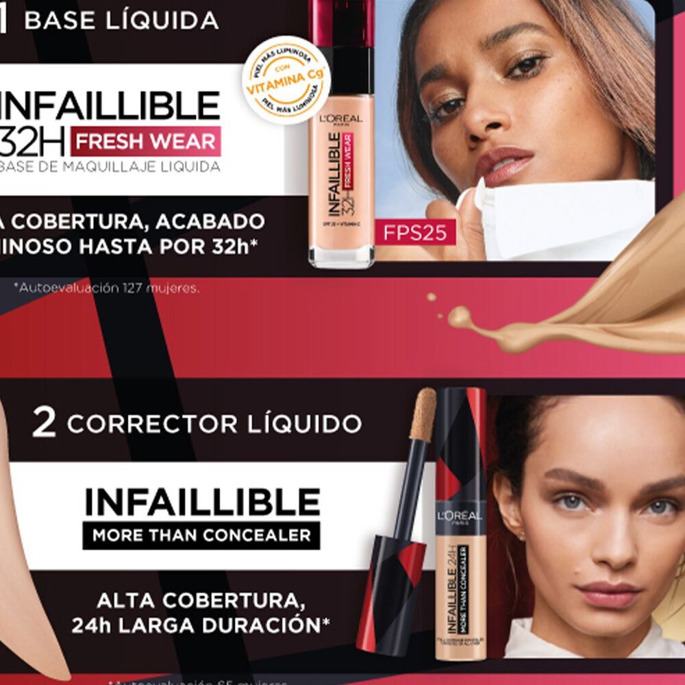 MAQUILLAJE TONO MEDIO CLARO LOREAL 2 PZS image number 1