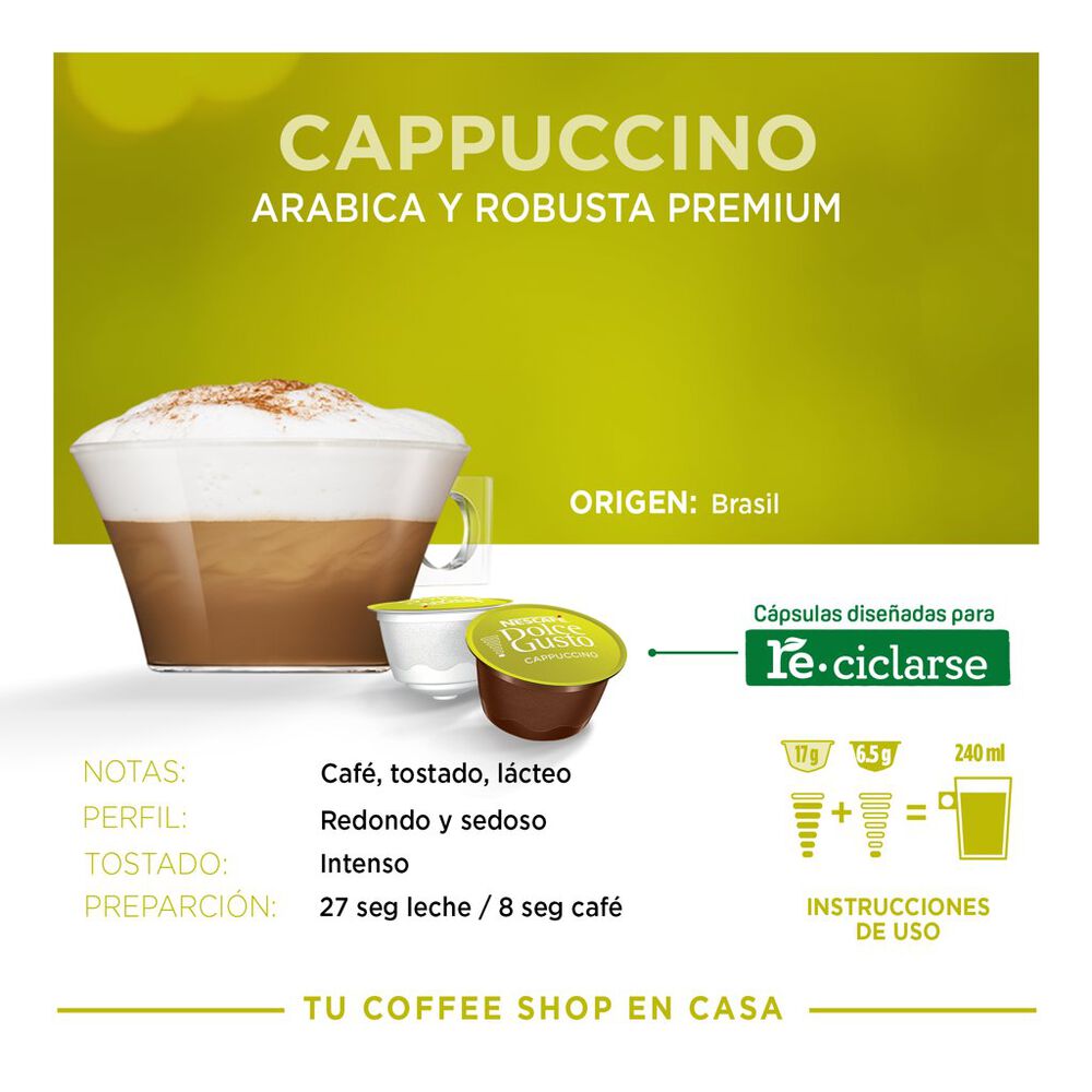 Cápsulas para Café Cappuccino Nescafé Dolce Gusto 48 pzas image number 7