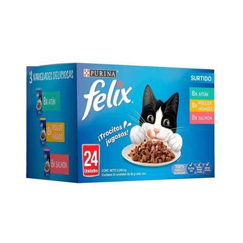 Alimento Humedo para Gato Multisabor Felix 24/85 g