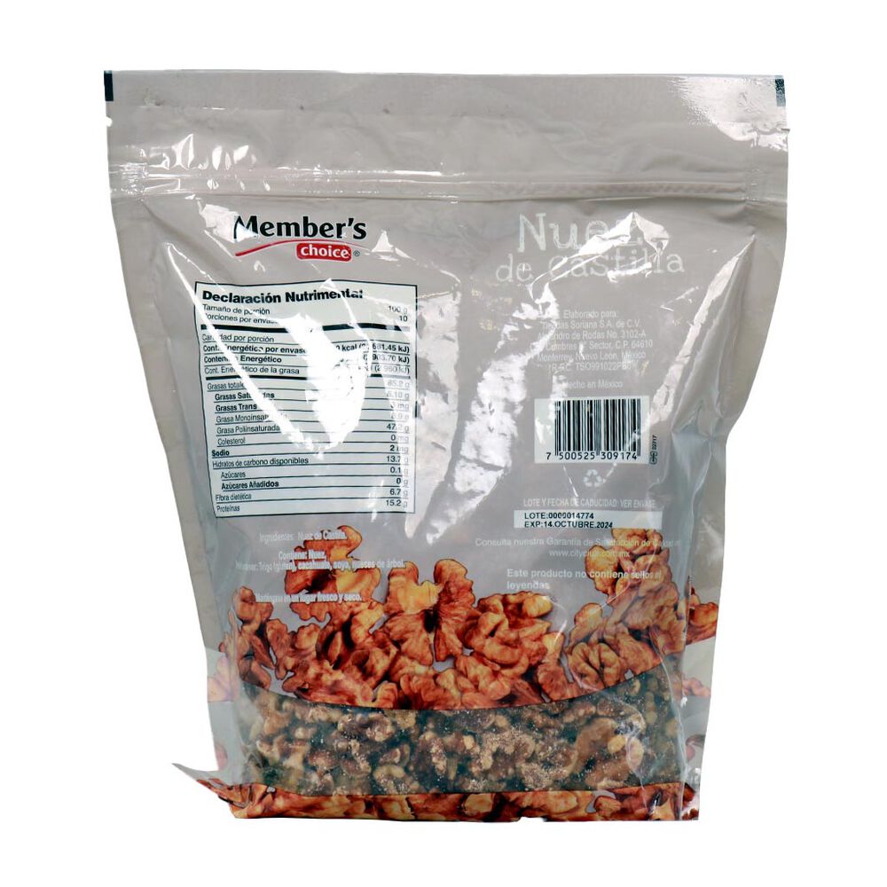 Nuez Castilla sin C&aacute;scara Member's Choice 850 g image number 1