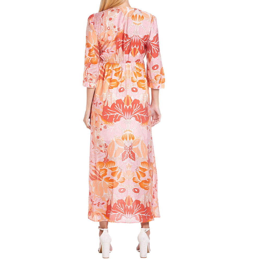 Vestido Largo Estampado talla G Rojo Ann Miller image number 1