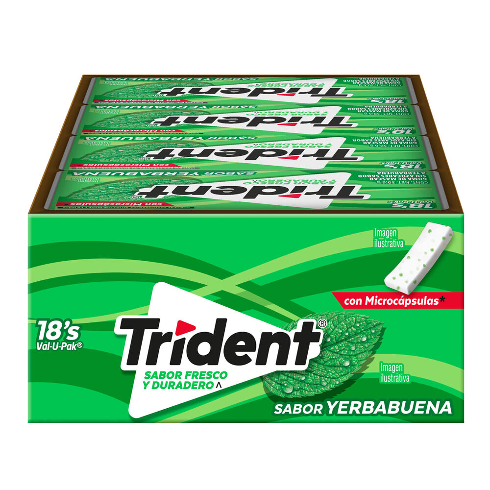 Chicles Trident Yerbabuena 18´S 12/30.6 gr image number 1