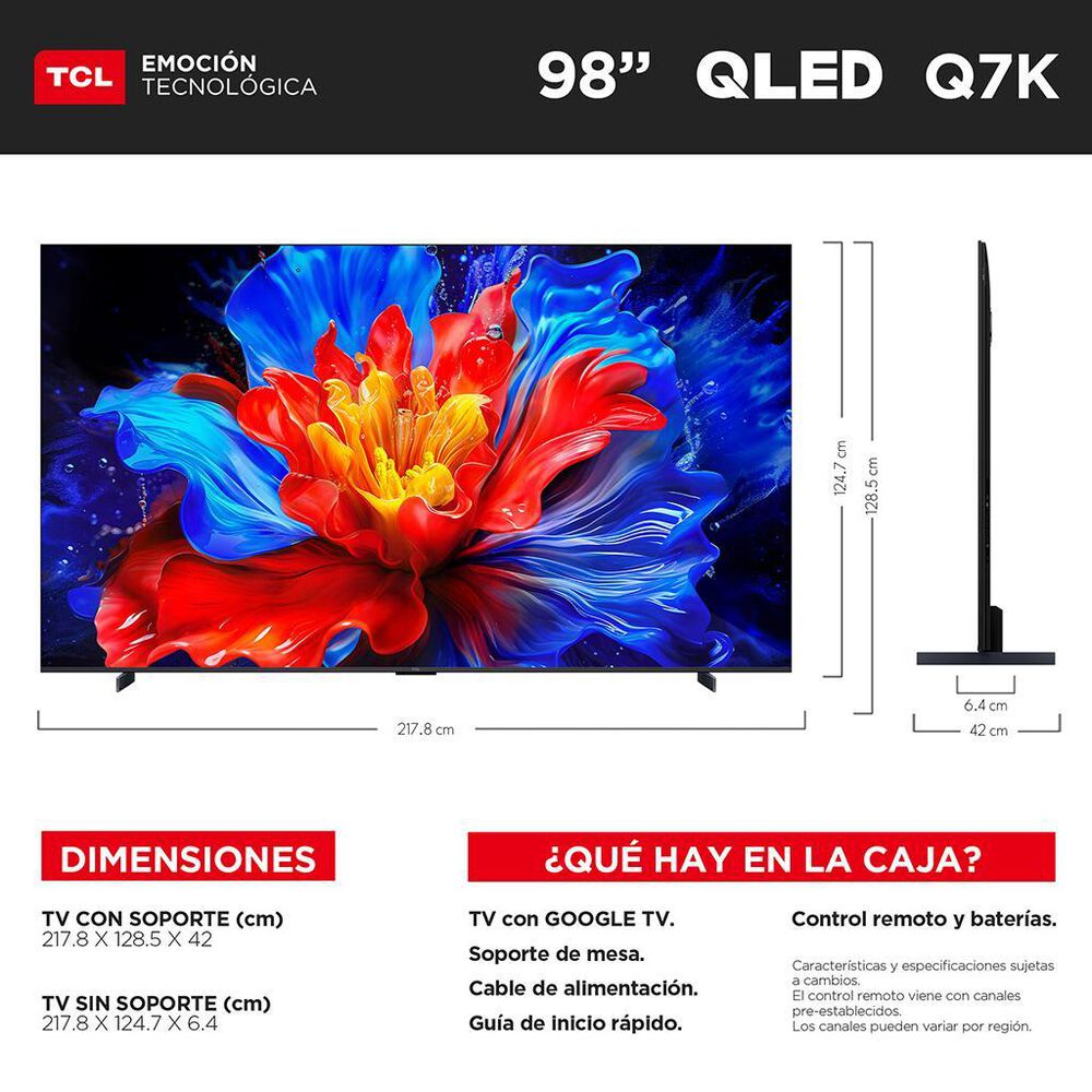 Pantalla 98" TCL 4K UHD QLED Google TV 98Q7K image number 11