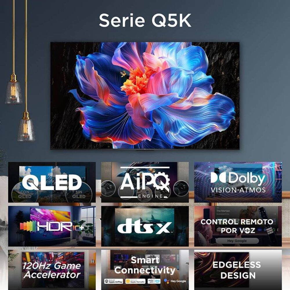 Pantalla TCL 55 Pulgadas 4K UHD QLED Google TV 55Q5K image number 2