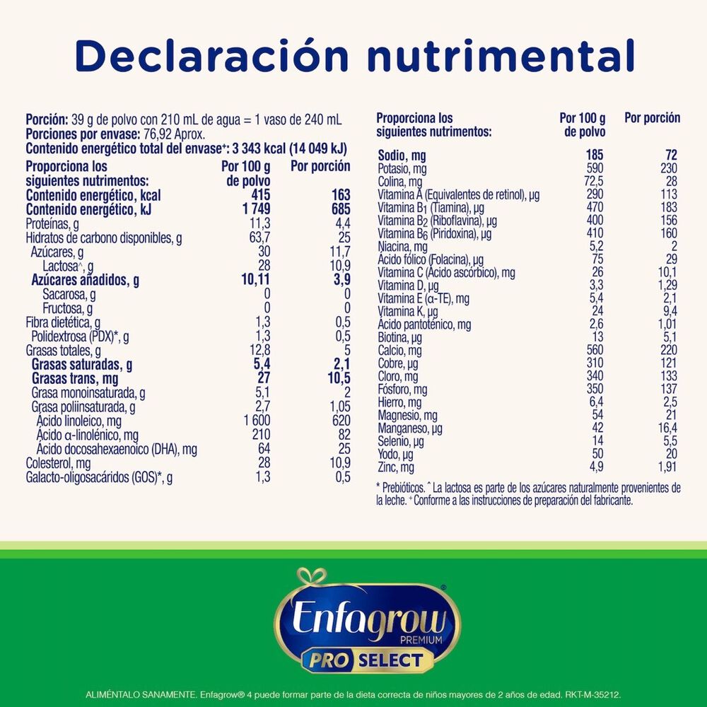 F&oacute;rmula Infantil Etapa 4 Enfagrow Pro Select 3 kg image number 2