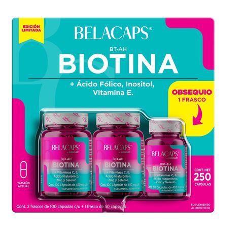 Belacaps Biotina 100 caps 2 Pack + Biotina 100 caps