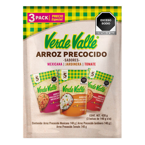 Arroz Precocido Verde Valle 3/140gr