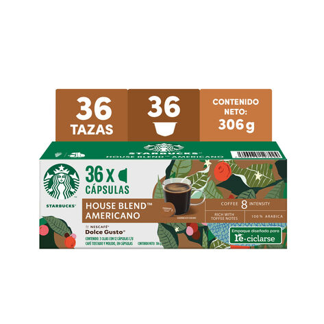 Capsulas de Caf&eacute; Americano Starbucks 36 pzas