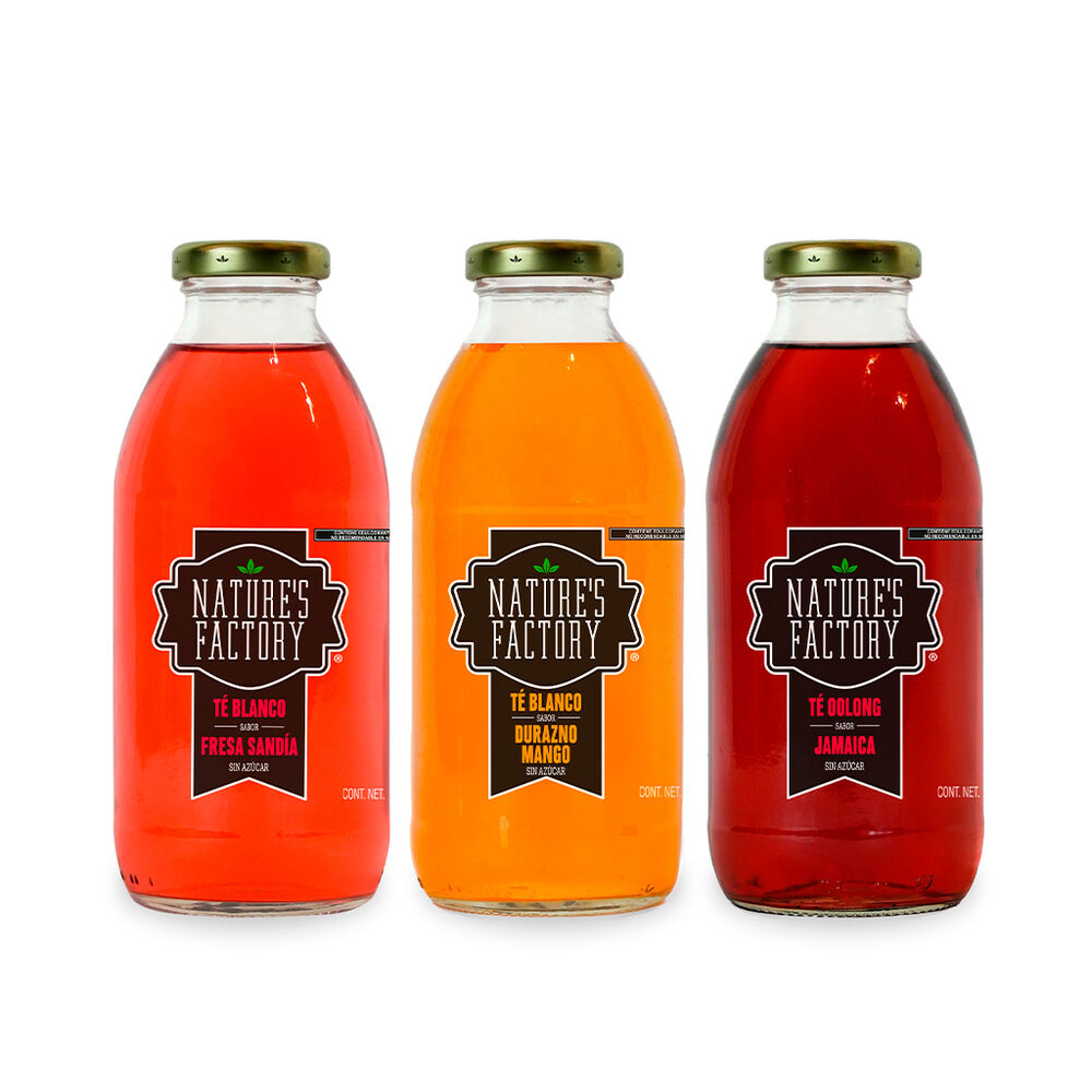 Bebida de T&eacute; Varios Sabores Natures Factory 12/485 ml image number 1