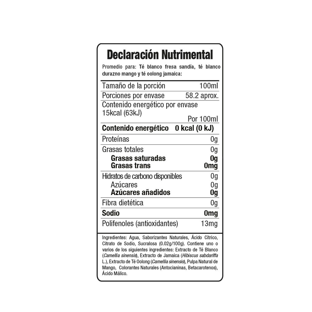 Bebida de T&eacute; Varios Sabores Natures Factory 12/485 ml image number 2