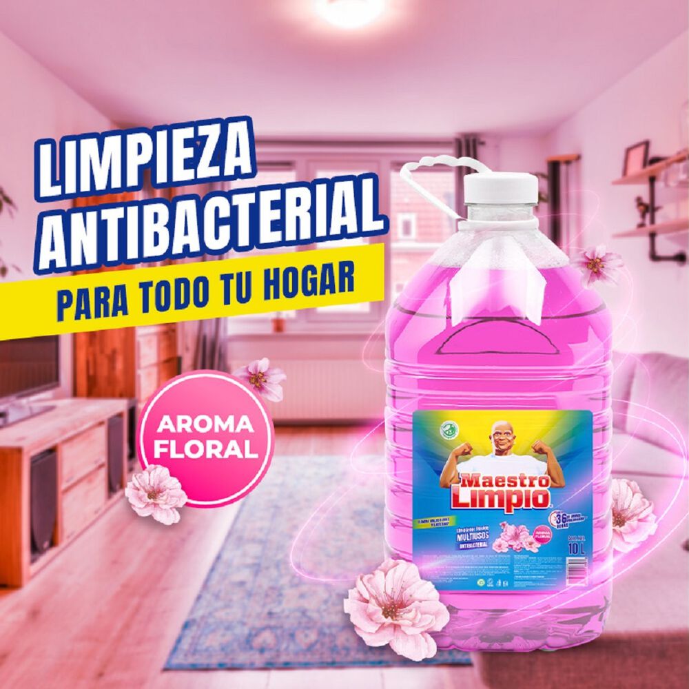 Limpiador L&iacute;quido Multiusos Aroma Floral Maestro Limpio 10 L image number 1