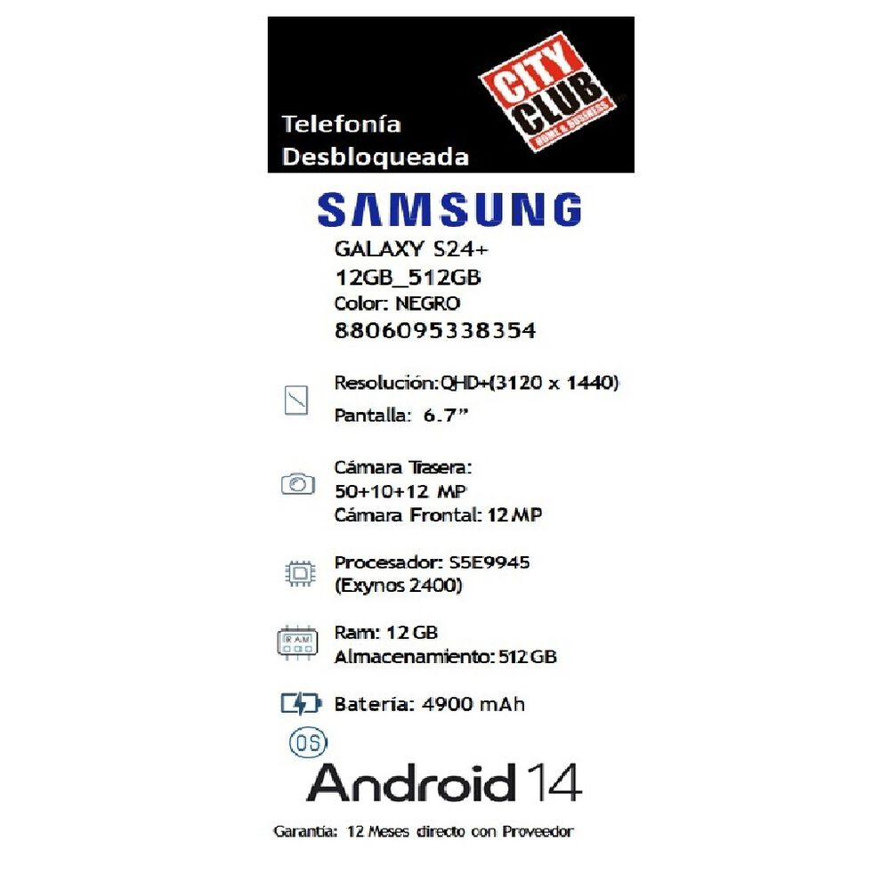 Samsung Galaxy S24+ 12+512GB Marmol Gris image number 5
