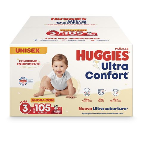 Pa&ntilde;al Etapa 3 Unisex Huggies Ultra Confort 105pzas