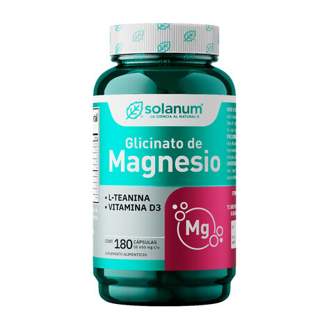 Glicinato de Magnesio Solanum 180 C&aacute;psulas