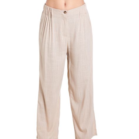 Pantal&oacute;n Recto Liso Beige Talla M Ann Miller