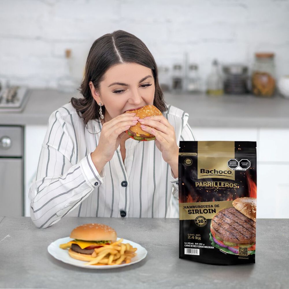 Hamburguesa de Sirloin Bachoco 2.4 Kg image number 3