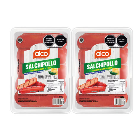 Salchicha Para Asar De Pollo Queso Jalape&ntilde;o Duopack Alco 1.8 Kg