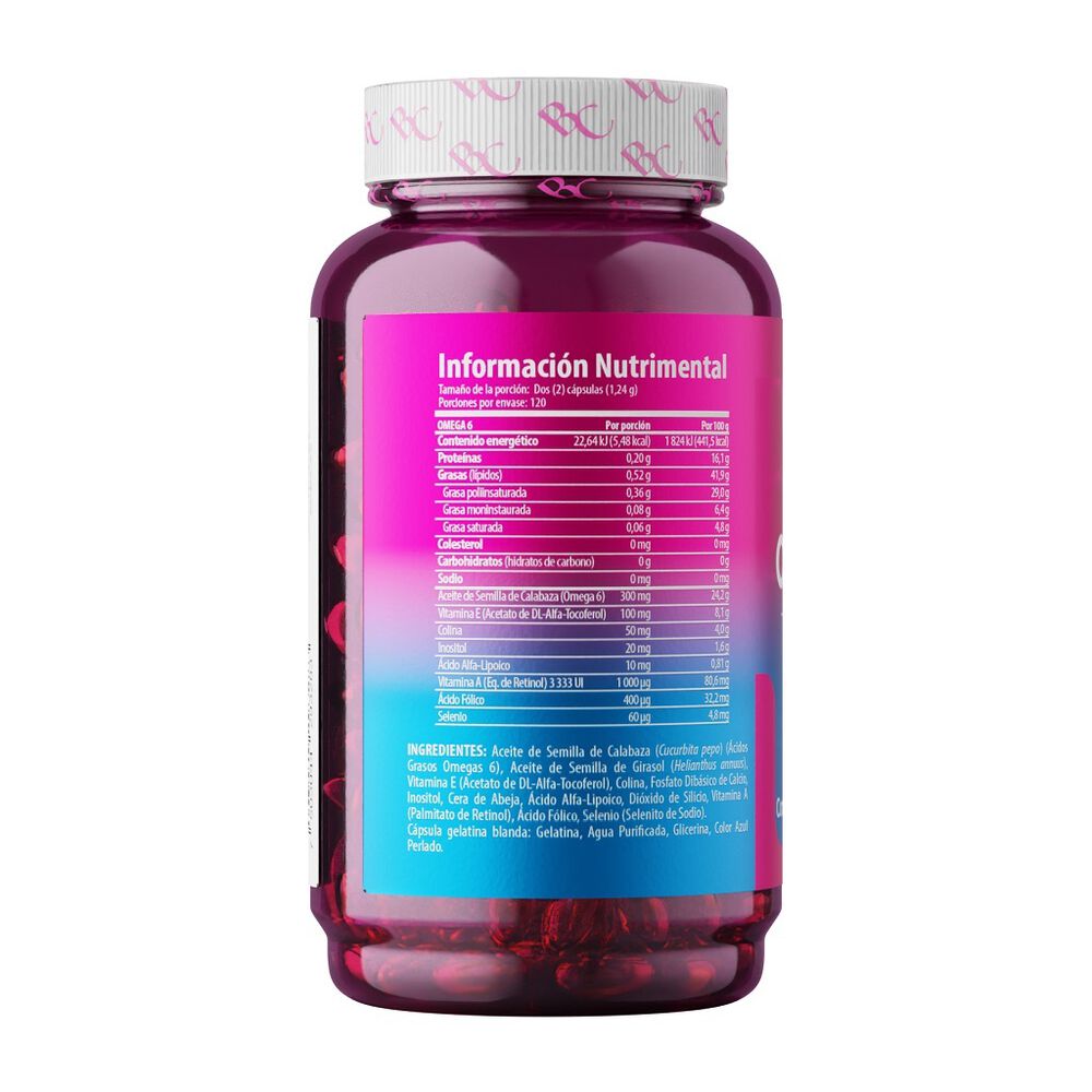 Belacaps Omega 6 + Acido f&oacute;lico e inositol 240 capsulas image number 1