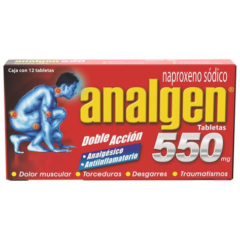 Analgen 550Mg Tab Con 12 Pzas
