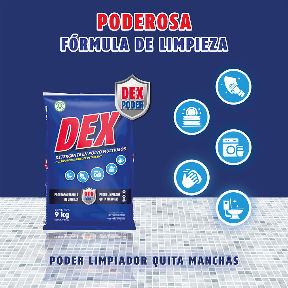 Detergente en Polvo Multiusos DEX 9 Kg image number 1